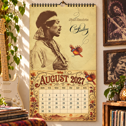 Jimi Hendrix Album Covers Collage Wall Calendar - 2027 A Year of Purple Haze & Electric Memories - Perfect Gift for Rock Fans