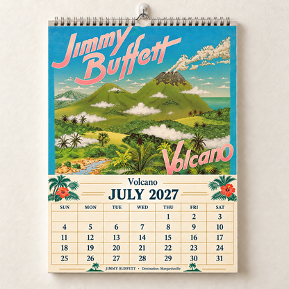 2027 Jimmy Buffett Album Covers Calendar – Margaritaville Tropical Wall Calendar, Vintage Album Covers Collage