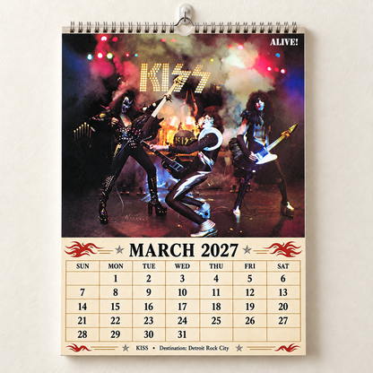 2027 KISS Album Covers Calendar – Vintage Rock Wall Calendar, KISS Band Memorabilia