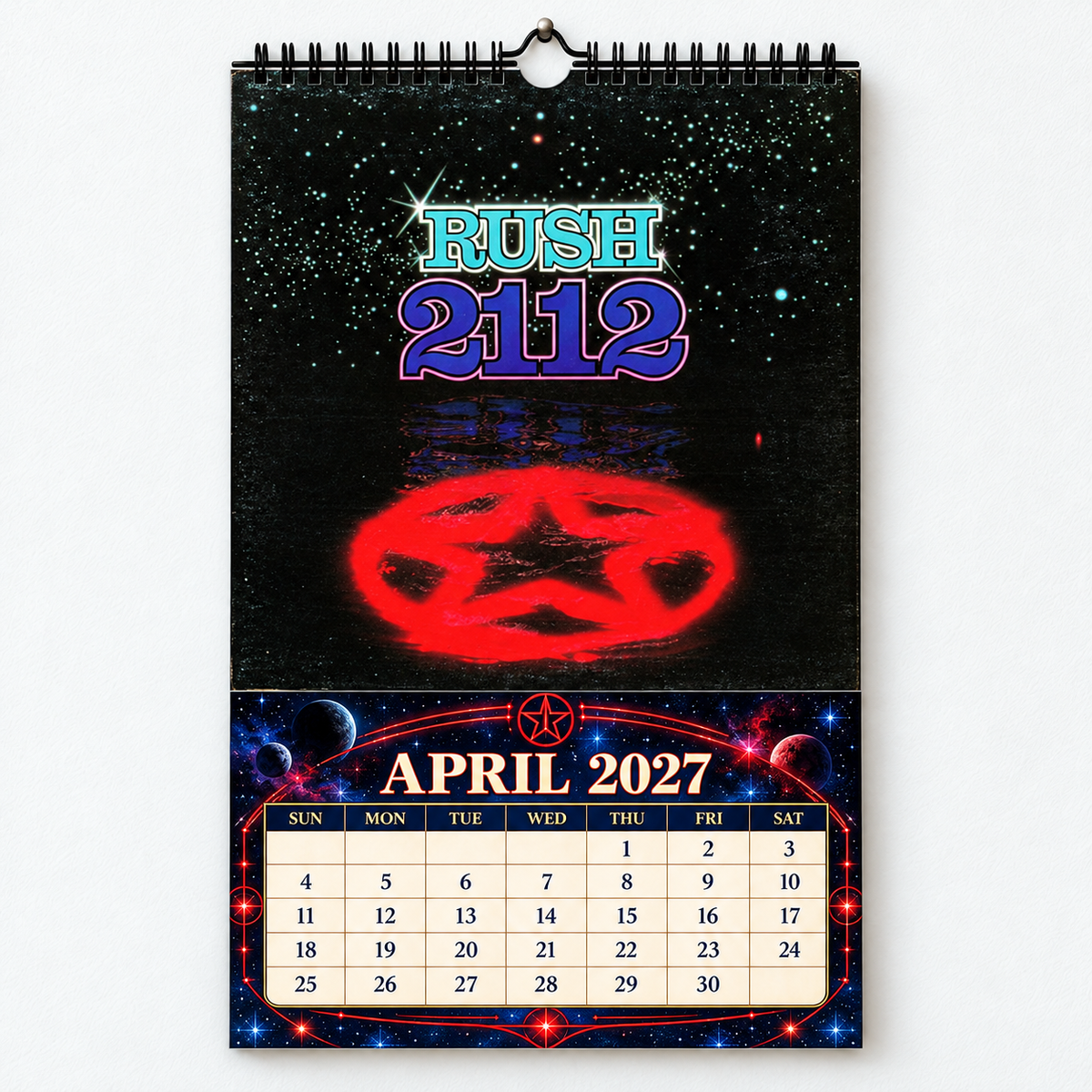 2027 Rush Album Cover Wall Calendar – Classic Progressive Rock Band Calendar, Vintage Music Memorabilia, Neil Peart Fan Gift