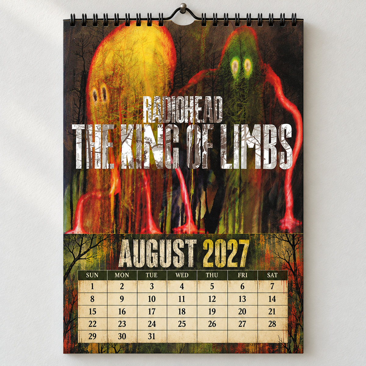 Radiohead 2027 Album Covers Wall Calendar - Alternative Rock Album Art Poster Calendar, Rock Music Fan Holiday Gift