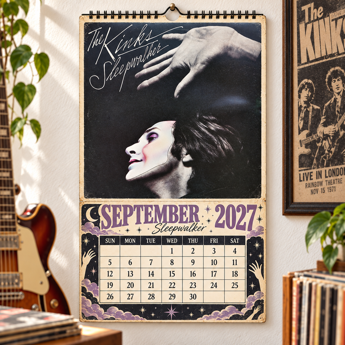 The Kinks 2027 Album Covers Music Wall Calendar - Timeless British Invasion Classic Album Art Hanging Calendar