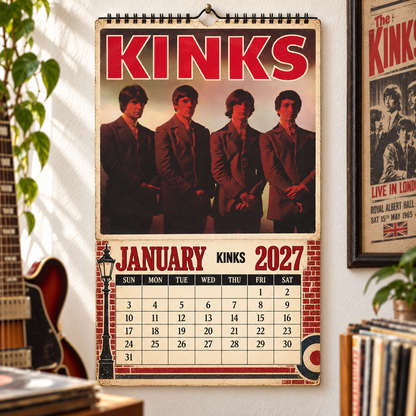 The Kinks 2027 Album Covers Music Wall Calendar - Timeless British Invasion Classic Album Art Hanging Calendar