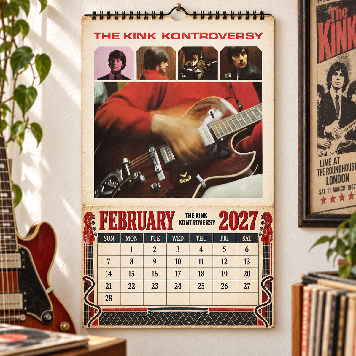 The Kinks 2027 Album Covers Music Wall Calendar - Timeless British Invasion Classic Album Art Hanging Calendar