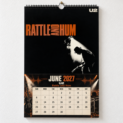 2027 U2 Album Covers Wall Calendar - Spiral Bound Vintage Alternative Rock Collector's Calendar - Unique Christmas Stocking Stuffer & Birthday Gift