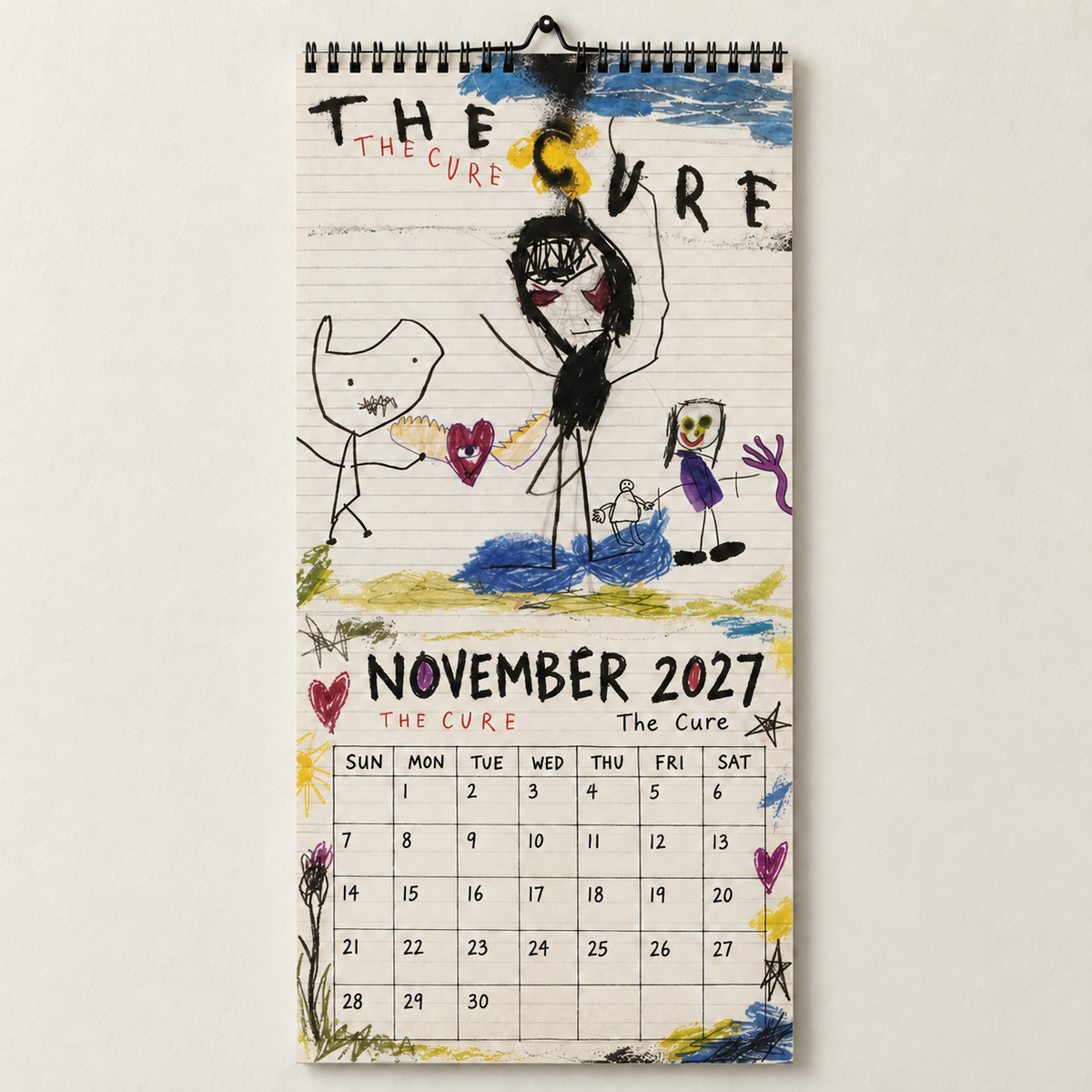 2027 The Cure Album Covers Wall Calendar - Spiral Bound Vintage Gothic Rock Collector's Calendar - Unique Christmas Stocking Stuffer & Birthday Gift
