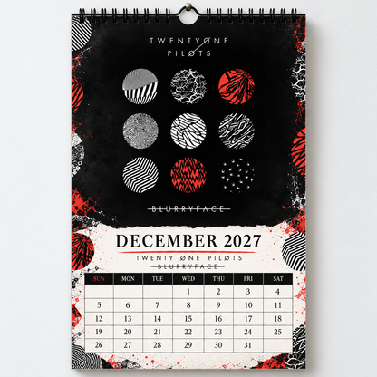 Twenty One Pilots 2027 Wall Calendar - Album Cover Collage & Alternative Rock Discography Art | Fan Gift & Hanging Decor