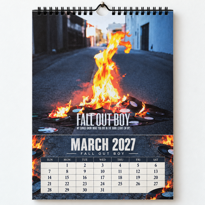 2027 Fall Out Boy Album Cover Wall Calendar – Pop Punk Rock Music Calendar, Thanks for the Memories, Emo Rock Fan Gift