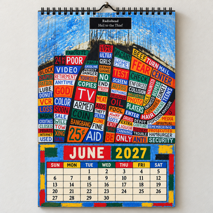 Radiohead 2027 Album Covers Wall Calendar - Alternative Rock Album Art Poster Calendar, Rock Music Fan Holiday Gift