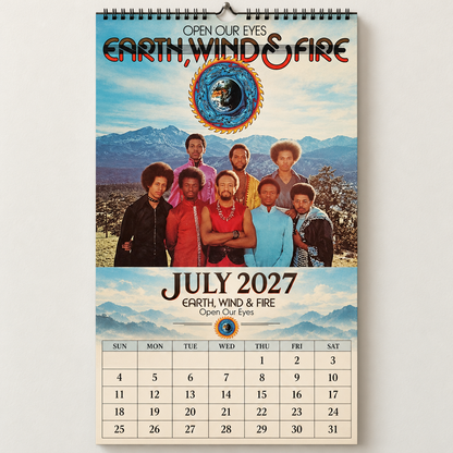 Earth, Wind & Fire 2027 Wall Calendar - Album Cover Collage & Discography Art | Premium Funk Soul Fan Gift & Hanging Decor