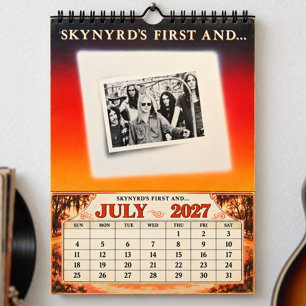 Lynyrd Skynyrd 2027 Wall Calendar - Album Cover Collage & Southern Rock Discography Art | Premium Classic Rock Fan Gift & Hanging Decor