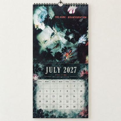 2027 The Cure Album Covers Wall Calendar - Spiral Bound Vintage Gothic Rock Collector's Calendar - Unique Christmas Stocking Stuffer & Birthday Gift