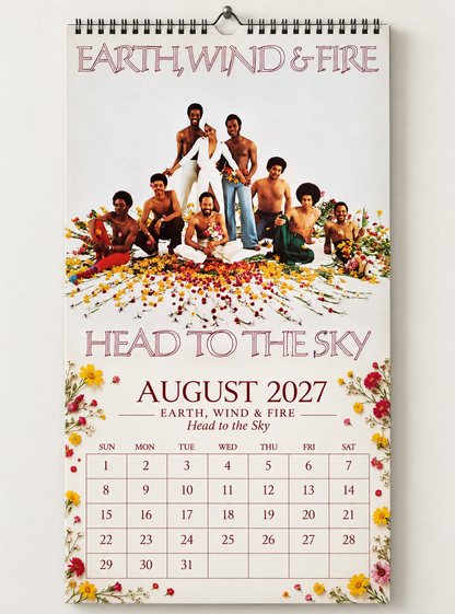 Earth, Wind & Fire 2027 Wall Calendar - Album Cover Collage & Discography Art | Premium Funk Soul Fan Gift & Hanging Decor