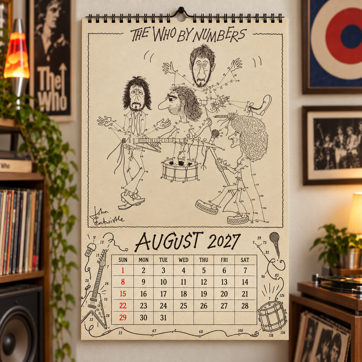 The Who 2027 Album Covers Wall Calendar - Classic Rock Album Art Poster Calendar, Rock Music Merchandise Fan Holiday Gift