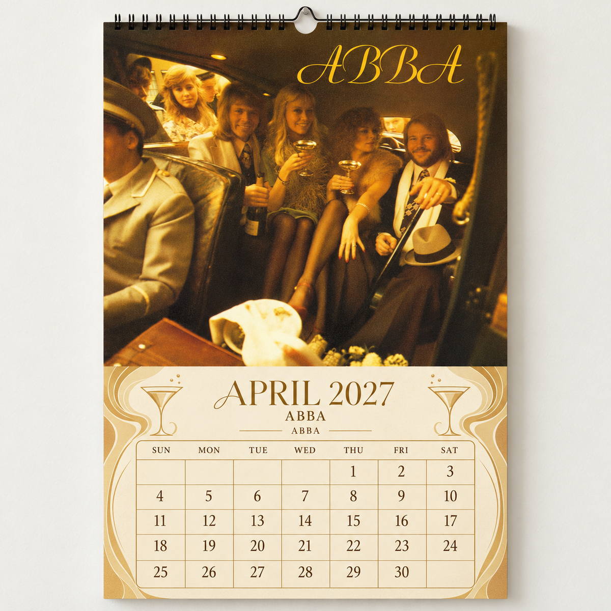 ABBA 2027 Album Covers Wall Calendar - Iconic Discography Art, Vintage Photos & Classic Hits, Music Fan Gift