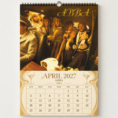 ABBA 2027 Album Covers Wall Calendar - Iconic Discography Art, Vintage Photos & Classic Hits, Music Fan Gift