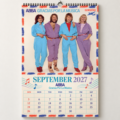 ABBA 2027 Album Covers Wall Calendar - Iconic Discography Art, Vintage Photos & Classic Hits, Music Fan Gift