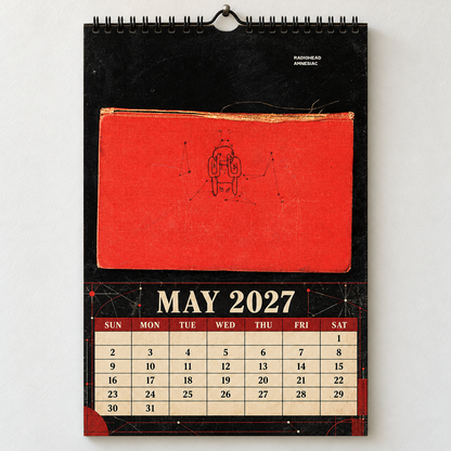 Radiohead 2027 Album Covers Wall Calendar - Alternative Rock Album Art Poster Calendar, Rock Music Fan Holiday Gift