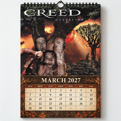 Creed 2027 Album Covers Calendar - 12 Month Hanging Wall Decor Featuring Human Clay, My Own Prison & Greatest Hits Art