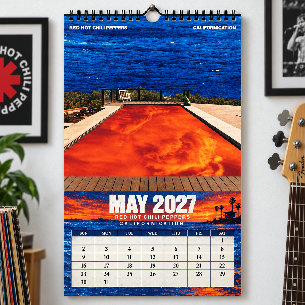 Red Hot Chili Peppers 2027 Wall Calendar - Album Cover Collage & Funk Rock Discography Art | Premium Music Fan Gift & Hanging Decor