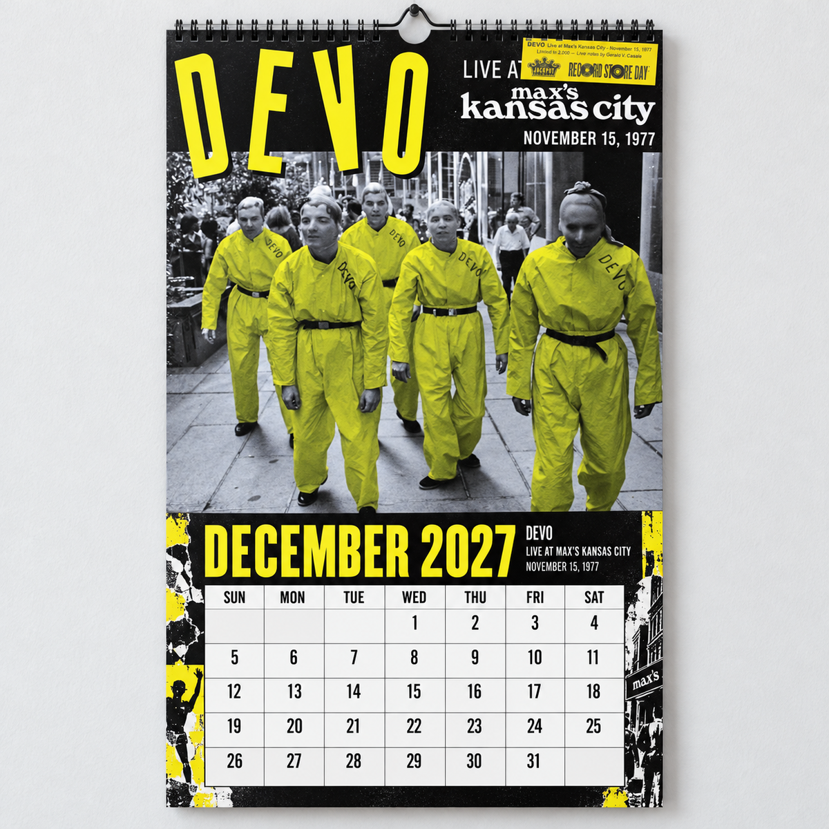 2027 DEVO Album Cover Wall Calendar – Retro 80s New Wave Music Calendar, Synth Punk Rock Band Decor, Nostalgic Gift for DEVO Fans