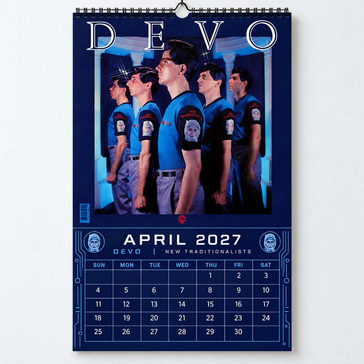 2027 DEVO Album Cover Wall Calendar – Retro 80s New Wave Music Calendar, Synth Punk Rock Band Decor, Nostalgic Gift for DEVO Fans