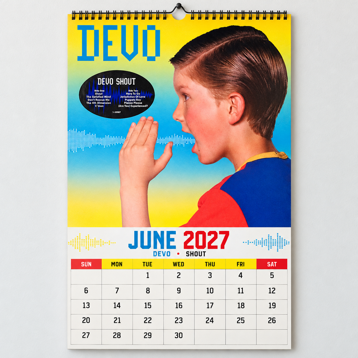 2027 DEVO Album Cover Wall Calendar – Retro 80s New Wave Music Calendar, Synth Punk Rock Band Decor, Nostalgic Gift for DEVO Fans