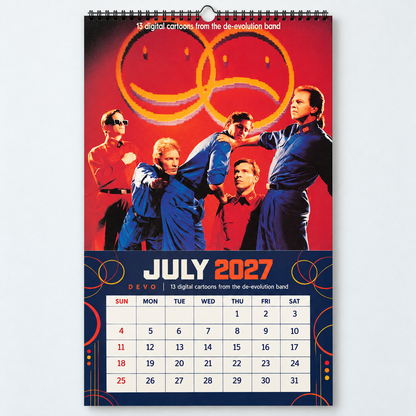 2027 DEVO Album Cover Wall Calendar – Retro 80s New Wave Music Calendar, Synth Punk Rock Band Decor, Nostalgic Gift for DEVO Fans