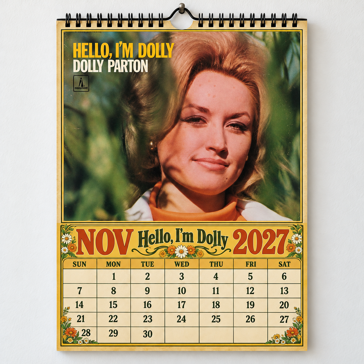 2027 Dolly Parton Album Covers Calendar – Country Music Wall Calendar, Vintage Dolly Parton Collage
