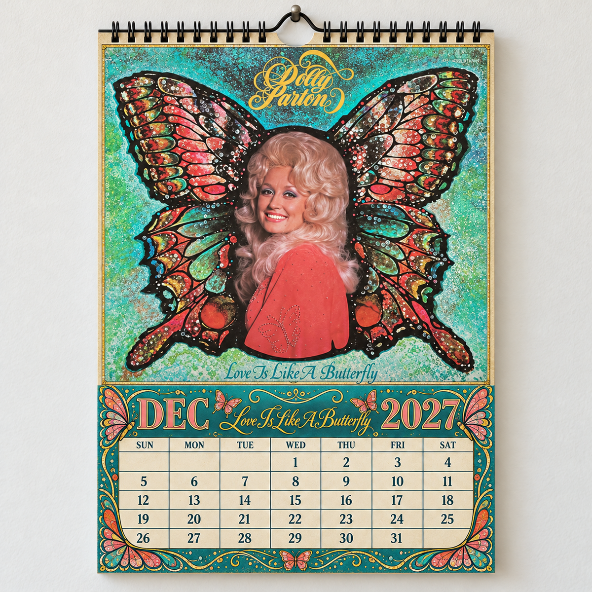 2027 Dolly Parton Album Covers Calendar – Country Music Wall Calendar, Vintage Dolly Parton Collage