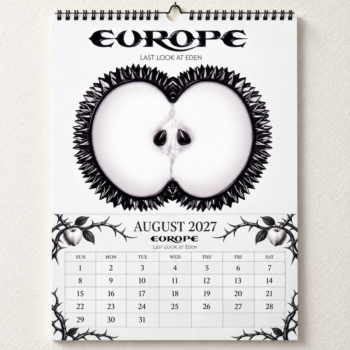 2027 Europe Band Album Cover Wall Calendar – Classic Hard Rock Music Calendar, The Final Countdown, Retro Rock Fan Gift