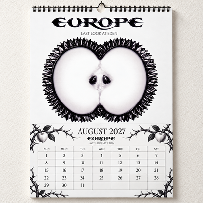2027 Europe Band Album Cover Wall Calendar – Classic Hard Rock Music Calendar, The Final Countdown, Retro Rock Fan Gift