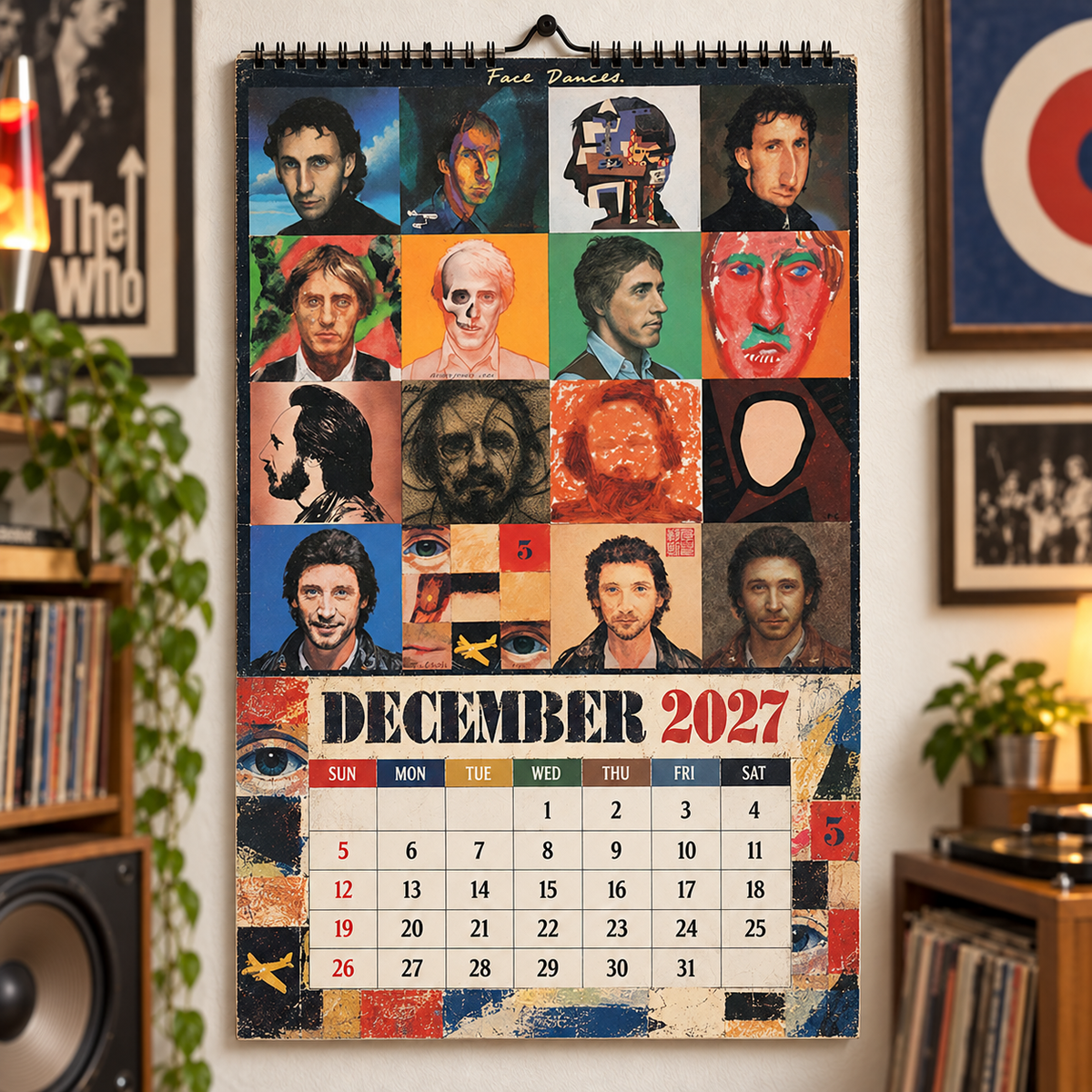 The Who 2027 Album Covers Wall Calendar - Classic Rock Album Art Poster Calendar, Rock Music Merchandise Fan Holiday Gift