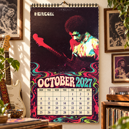 Jimi Hendrix Album Covers Collage Wall Calendar - 2027 A Year of Purple Haze & Electric Memories - Perfect Gift for Rock Fans