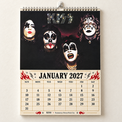 2027 KISS Album Covers Calendar – Vintage Rock Wall Calendar, KISS Band Memorabilia