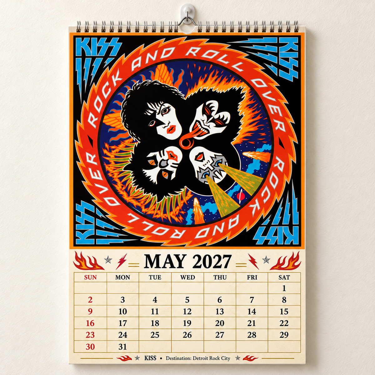 2027 KISS Album Covers Calendar – Vintage Rock Wall Calendar, KISS Band Memorabilia