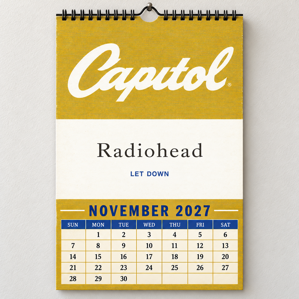 Radiohead 2027 Album Covers Wall Calendar - Alternative Rock Album Art Poster Calendar, Rock Music Fan Holiday Gift
