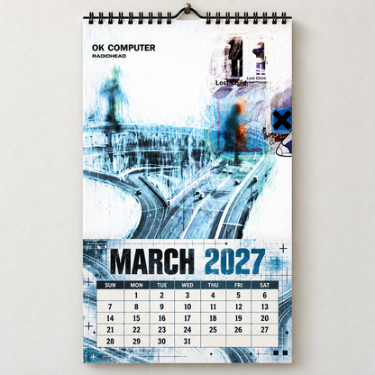 Radiohead 2027 Album Covers Wall Calendar - Alternative Rock Album Art Poster Calendar, Rock Music Fan Holiday Gift