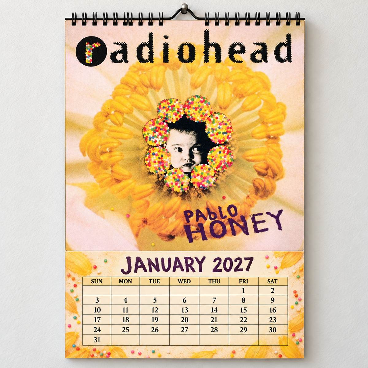 Radiohead 2027 Album Covers Wall Calendar - Alternative Rock Album Art Poster Calendar, Rock Music Fan Holiday Gift