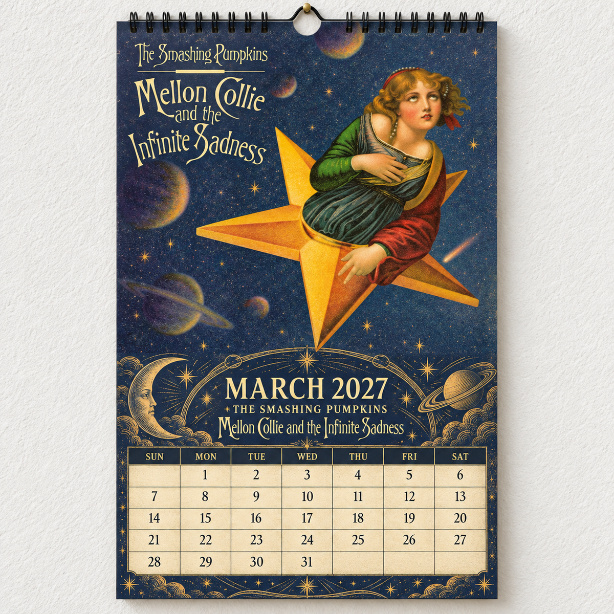 2027 The Smashing Pumpkins Album Covers Wall Calendar - Spiral Bound Vintage Alternative Rock Collector's Calendar - Unique Christmas Stocking Stuffer & Birthday Gift