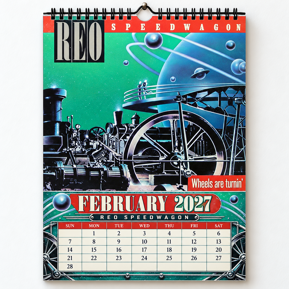 REO Speedwagon 2027 Wall Calendar - Album Cover Collage & Classic Rock Discography Art | Fan Gift & Hanging Decor