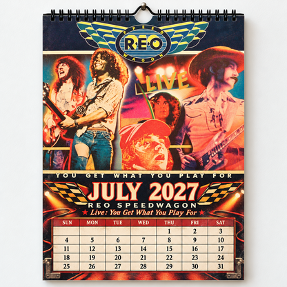 REO Speedwagon 2027 Wall Calendar - Album Cover Collage & Classic Rock Discography Art | Fan Gift & Hanging Decor