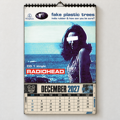 Radiohead 2027 Album Covers Wall Calendar - Alternative Rock Album Art Poster Calendar, Rock Music Fan Holiday Gift