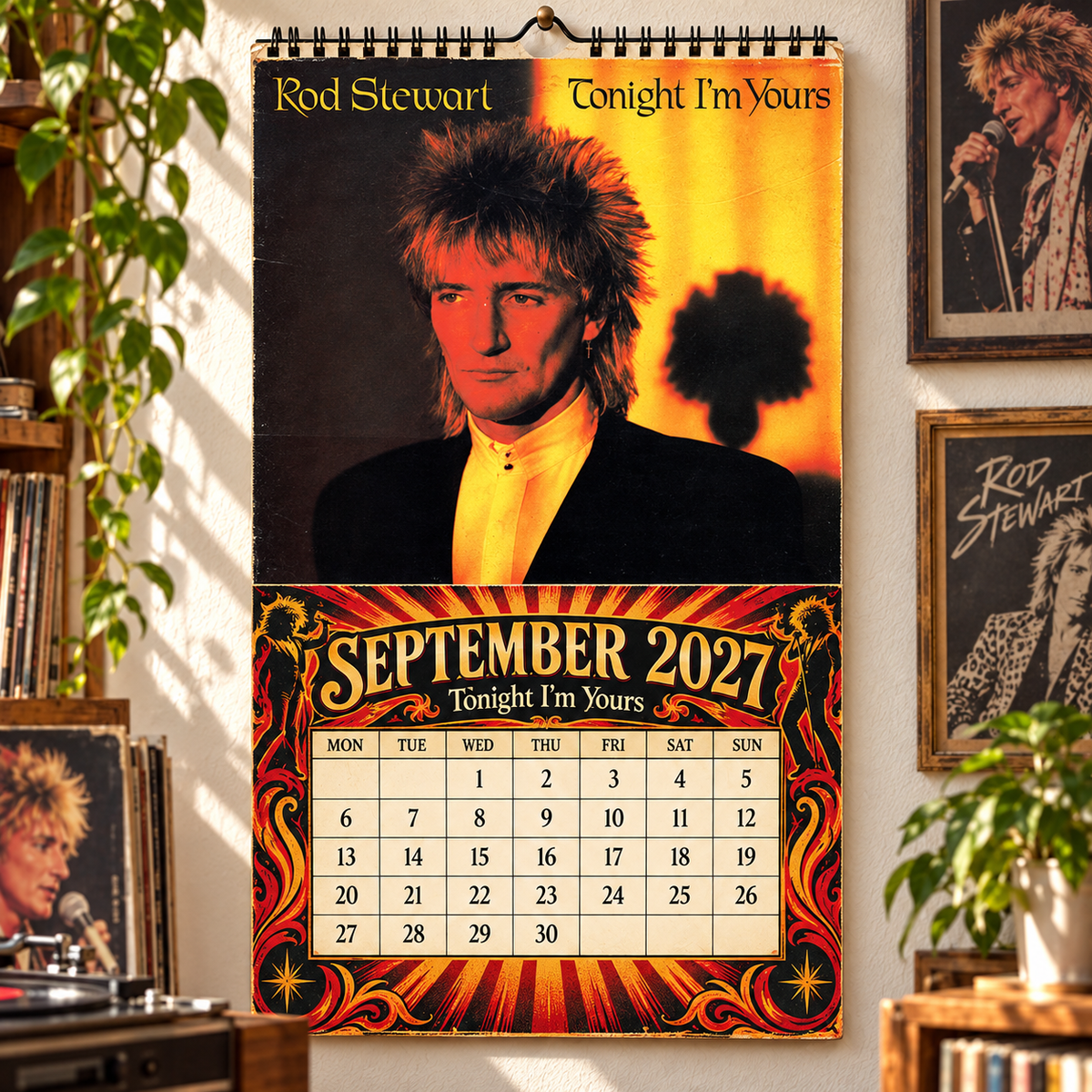 Rod Stewart Album Covers Collage Wall Calendar - 2027 A Year of Timeless Songs & Forever Young Memories - Perfect Gift for Fans