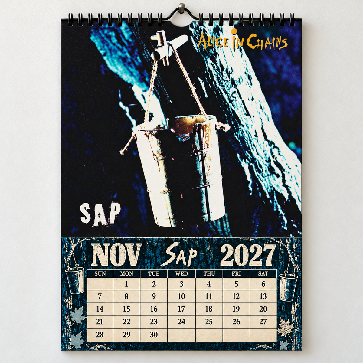 Alice in Chains 2027 Album Covers Wall Calendar - Dirt & Grunge Band Album Art Poster Calendar, Rock Music Fan Gift