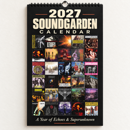 2027 Soundgarden Album Covers Wall Calendar - Spiral Bound Vintage Heavy Metal & Grunge Collector's Calendar - Unique Christmas Stocking Stuffer & Birthday Gift
