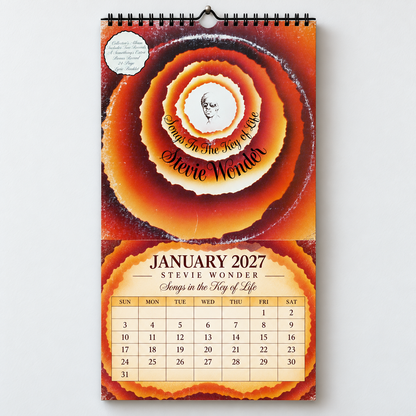 Stevie Wonder 2027 Wall Calendar - Album Cover Collage & Soul Discography Art | Premium Music Fan Gift & Hanging Decor