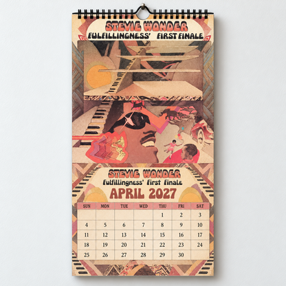 Stevie Wonder 2027 Wall Calendar - Album Cover Collage & Soul Discography Art | Premium Music Fan Gift & Hanging Decor