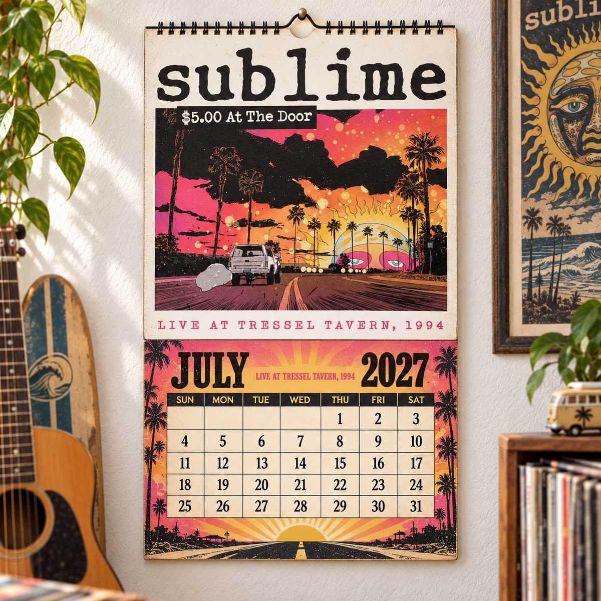 Sublime 2027 Album Covers Music Wall Calendar - Timeless Ska Punk Classic Album Art Hanging Calendar