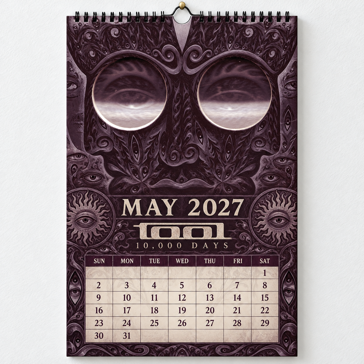 2027 Tool Album Covers Wall Calendar - Spiral Bound Vintage Psychedelic Metal Collector's Calendar - Unique Christmas Stocking Stuffer & Birthday Gift